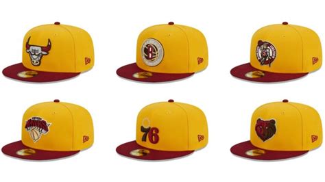 New Era NBA Fall Leaves Yellow Red 59FIFTY Fitted Hats