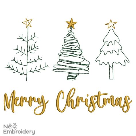 Christmas Trees Embroidery Designs - NextEmbroidery