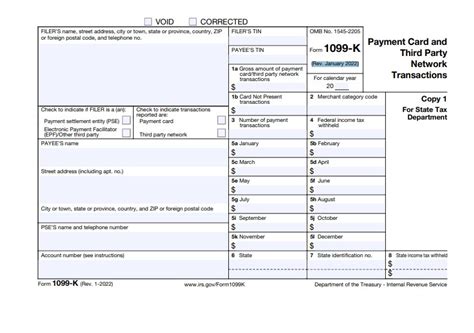 1099-K Form 2023 - Payment Card and Third-Party Network Transactions