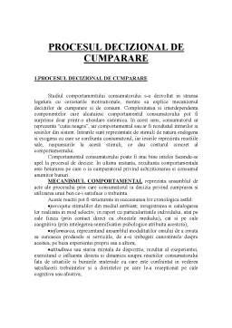 Proces Decizional de Cumpărare | Referat [DOC]