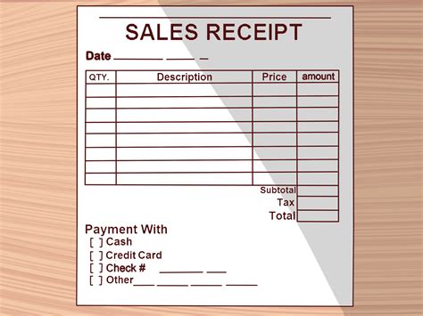 Hand Written Receipt Template | printable receipt template