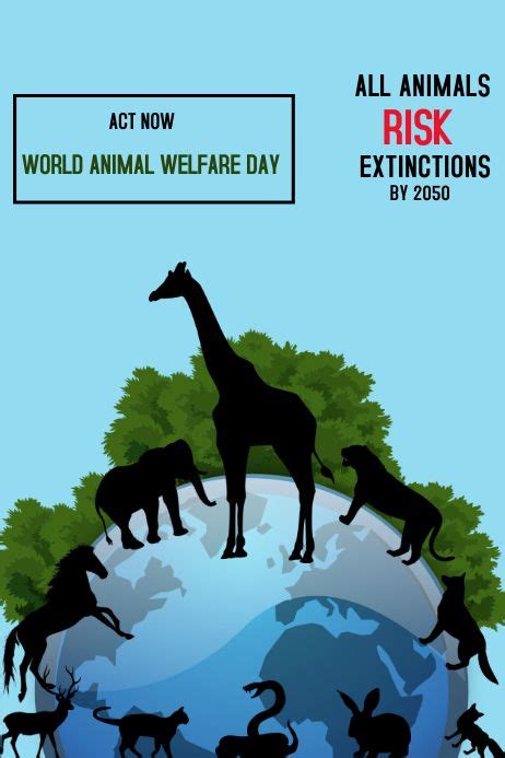 World Animal Welfare Day | Poster template, Poster template free, World animal welfare day poster