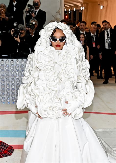 Rihanna's Met Gala 2023 Dress Blooms in Valentino 3D Camellia Flowers