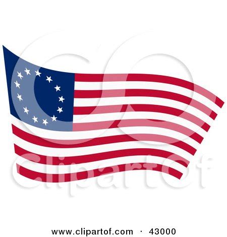 Clipart Illustration of a Waving Betsy Ross Flag by Dennis Holmes Designs #43000