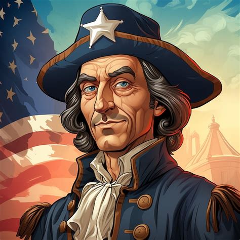 Premium AI Image | Christopher Columbus cartoon image with american flag background
