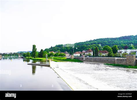 City of Hameln with a view of the Weser Stock Photo - Alamy