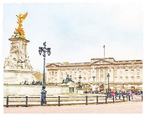 Buckingham Palace London England Watercolor Wall Art Digital - Etsy