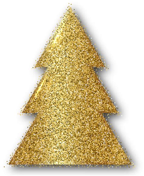 a gold glitter christmas tree on a white background
