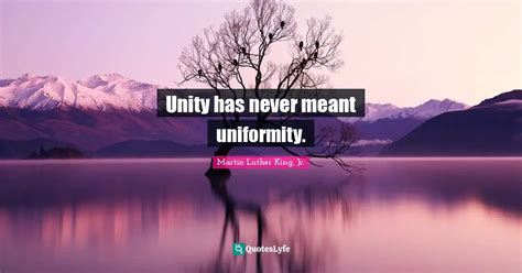 Unity has never meant uniformity.... Quote by Martin Luther King, Jr. - QuotesLyfe