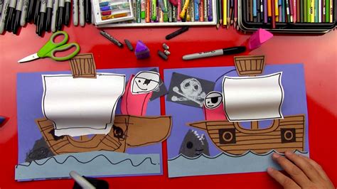 How To Draw A Pirate Ship - Art For Kids Hub