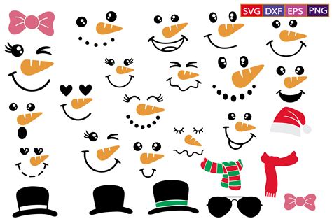 Snowman Face SVG,Cute Snowman Svg Graphic by Dev Teching · Creative Fabrica