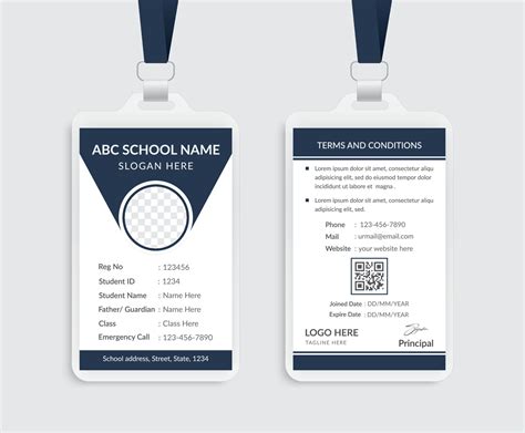 Student Id Card Template Identification Card Vector I - vrogue.co