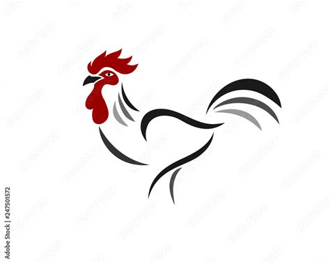 vector line art chicken rooster logo design inspiration Stock Vector | Adobe Stock