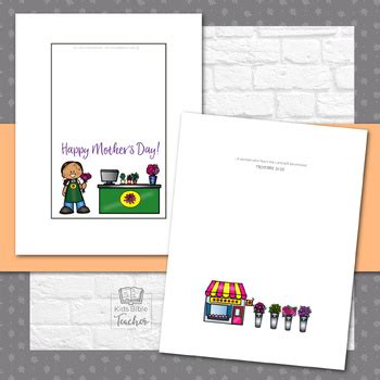 Mother's Day Printable Cards for Kids with Bible Verses, Set of 6 Different Card