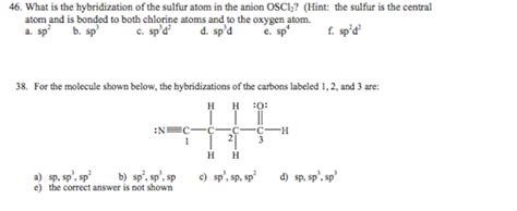 Solved What is the hybridization of the sulfur atom in the | Chegg.com