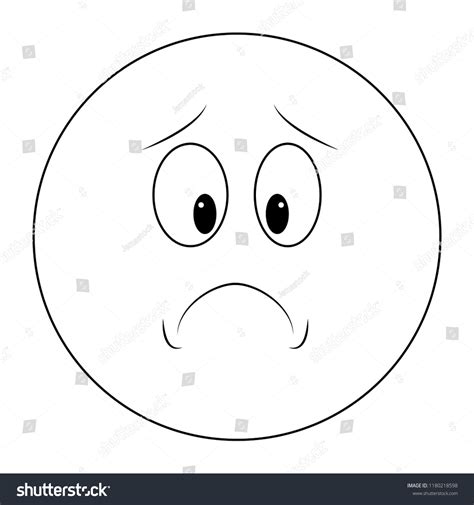 Sad Chat Emoticon Black White Stock Vector (Royalty Free) 1180218598 ...