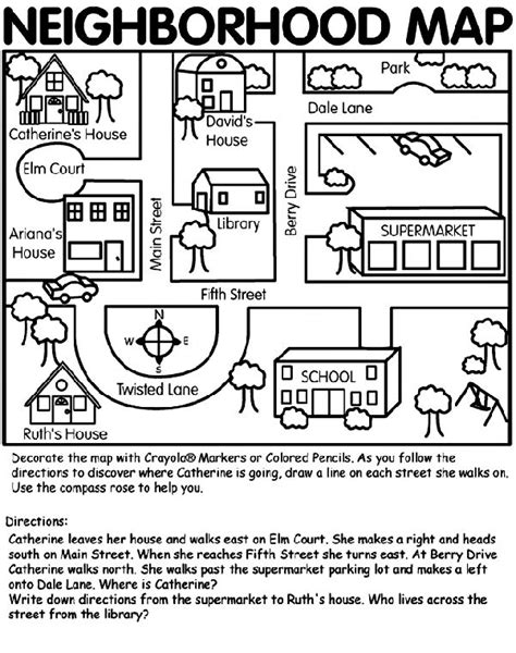 Neighborhood Map on crayola.com | Social studies maps, Teaching map ...