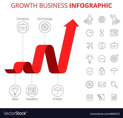 Growth business infographic template Royalty Free Vector