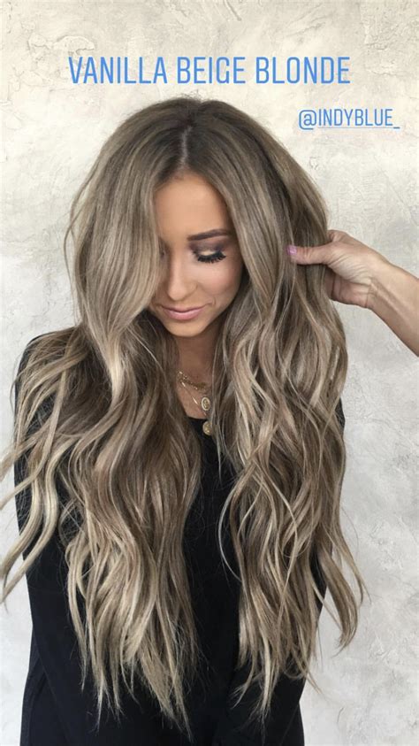 Indy Blue vanilla beige blonde hair color hairstyles beachy waves ...