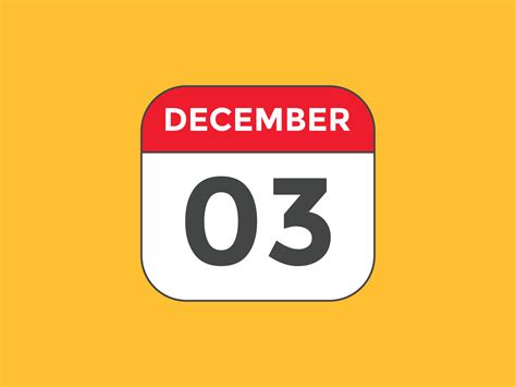 december 3 calendar reminder. 3rd december daily calendar icon template ...