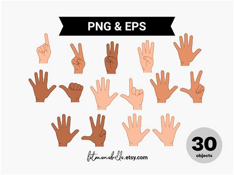 Finger Count Clipart Hand Sign Number 1 2 3 4 5 6 7 8 9 10 One - Etsy ...