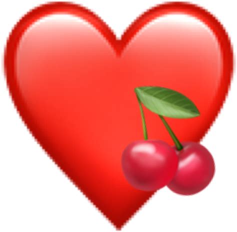 Download #heart #corazon #red #rojo #cherry #cereza #emoji #freetoedit ...