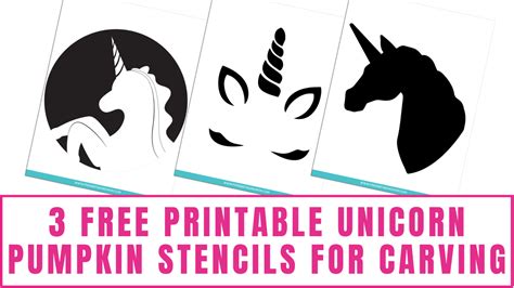 3 Free Printable Unicorn Pumpkin Stencils for Carving - Freebie Finding Mom