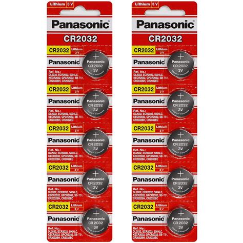 Panasonic CR2032 3V Lithium Coin Battery - 10 Pack + FREE SHIPPING ...