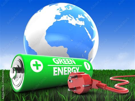 3d battery with earth Stock Illustration | Adobe Stock