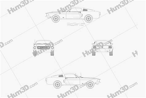 Ford Mustang GT 1967 Креслення - 3DModels