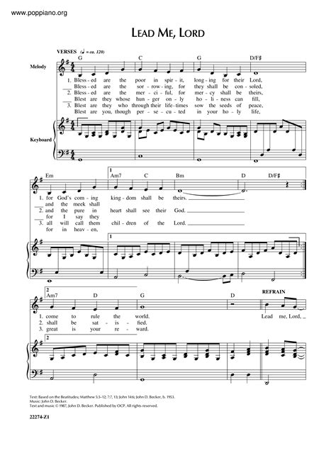 Spiritual-Lead Me, Lord Sheet Music pdf, - Free Score Download ★