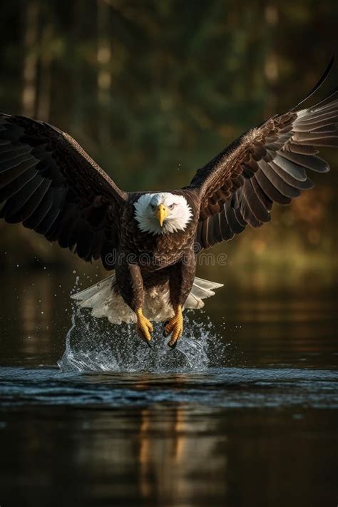 Amazing American Bald Eagle Diving Close Up Photo Generative AI Stock ...