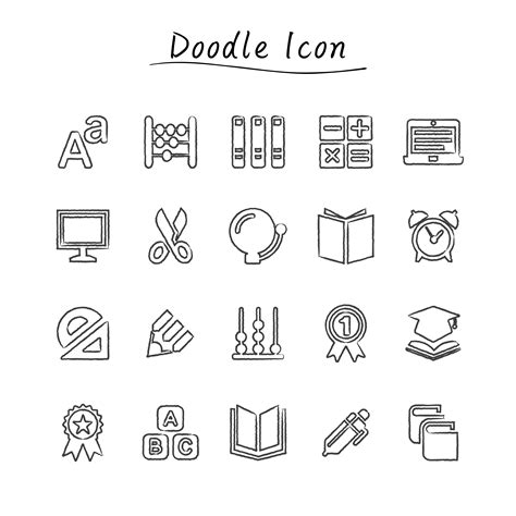 Doodle education icons 1380214 Vector Art at Vecteezy