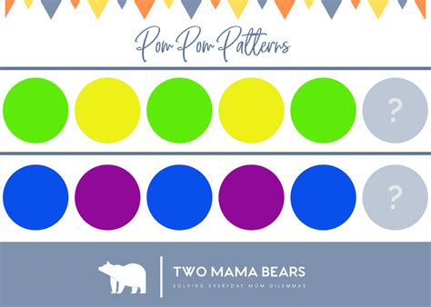 Pom Pom Pattern Activity for Preschoolers - Two Mama Bears