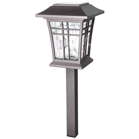 Hampton Bay Solar Bronze Outdoor Integrated LED 3000K 12-Lumens Warm ...