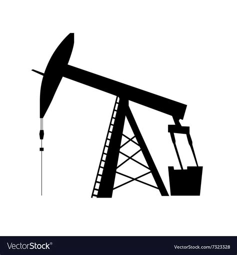 Oil pump jack silhouette Royalty Free Vector Image