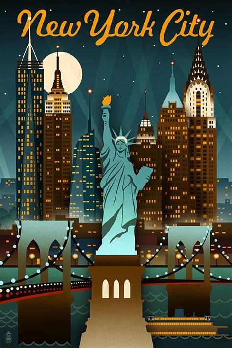 New York City | Art deco posters, Vintage travel posters, Travel posters