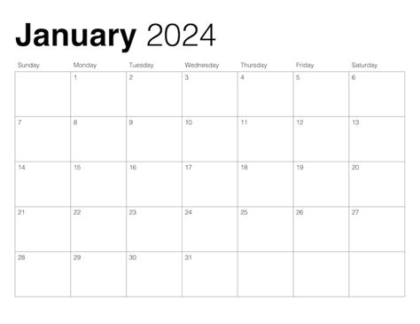 2024 Calendar Template Monthly Customizable Digital Printable - Etsy