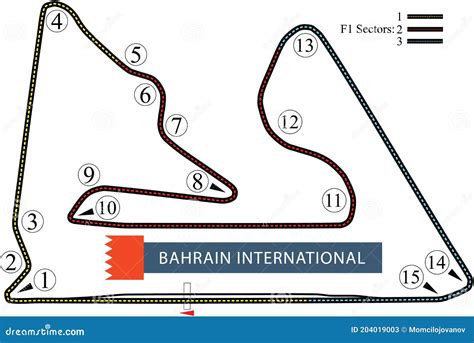 Race Track Map Layout With Label For Bahrain International Circuit ...