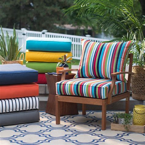 25" Premium Sunbrella Fabric Outdoor Deep Seat Cushion Set For Patio Chair - Cushions & Pads