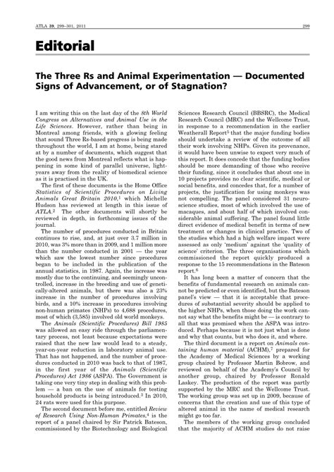 (PDF) The Three Rs and Animal Experimentation - Documented Signs of ...