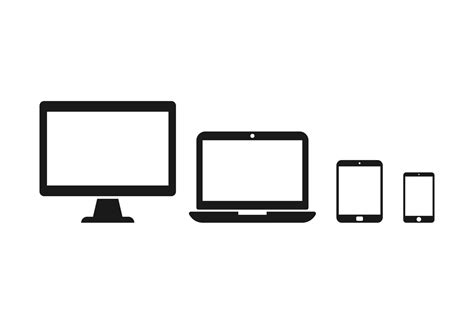 Collection of Desktop computer , laptop tablet and Smartphone icons vector color editable ...