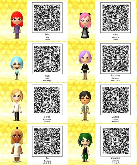 Tomodachi Life QR Codes