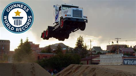 Longest ramp jump by a truck - Guinness World Records - YouTube