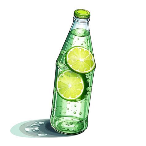 Premium AI Image | a drawing of a bottle of lemonade and lemons