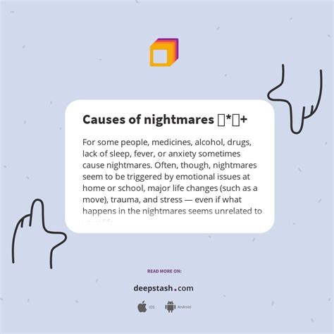 Causes of nightmares ｡*ﾟ+ - Deepstash