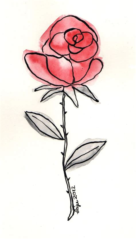 Boceto de rosa, Dibujo de rosa fácil, Dibujo de rosas