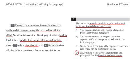 SAT Writing and Language Test - Test 1 Section 2 Passage 1 - YouTube