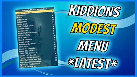 How to get Kiddions Modest Menu v0.9.1.7 in GTA 5 | Latest Version - YouTube