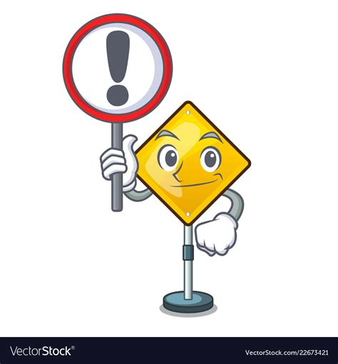 With sign harm warning sign shaped on cartoon Vector Image